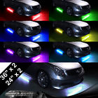 36 Light Kit Black Neon Underglow Controller " 7 24 Colors 2x Led