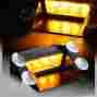4-led-51055-yl-a Hdc Autosports 4 Led Amber Yellow Emergency Warn Dashboard Windshield Flash Strobe Light 1