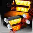 4-led-51055-yl-d Hdc Autosports 4 Led Amber Yellow Emergency Warn Dashboard Windshield Flash Strobe Light