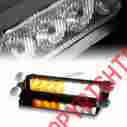 4-led-51057-wyl Dtm 8 Led Emergency Warning Flashing Strobe Light With Suction Cup Amber White