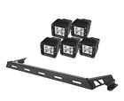11232.12 5 Wrangler Led Light Kit Jeep Square Hood Jk Textured Black 16 Watt Bar
