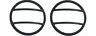 50009 Kentrol Marker Light Covers Front Stainless Steel Black Powdercoated Jeep