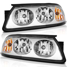 Auto1613612023 Autoparts Lights Headlights Assembly For 2000-2005 Chevy Impala Front Chrome Replacement Lamps