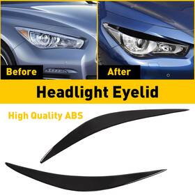 Dm-q50-14-21b Auxito For 14-23 Infiniti Q50 Glossy Black Headlight Cover Eyebrow Eye Eyelid Lid Brow Dm-q50-14-21b Auxito For 14-23 Infiniti Q50 Glossy Black Headlight Cover Eyebrow Eye Eyelid Lid Brow