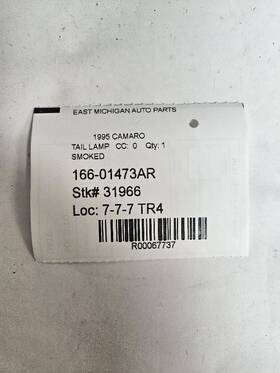Chevrolet 166-01473ar Camaro 1995 Tail Light