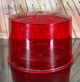 77-234 Dietz Vintage Red Lens For Rotating Beacon Safety Warning Light Strobe 8 Inch