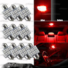 4-led-rs-365-rdx10 Dome Light 6-smd Bright Single Red Led - Map Box Festoon Bulb 31mm Glove 10x