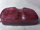 E12m-3 Vintage Red Signal Light Lens Aluminum Base Plastic Cover