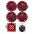 El-1042312r4 Long Haul 4 New Round Red 12 Led Stop Tail Turn Lights Flange Mount Trucks Trailers 12v 799861407546