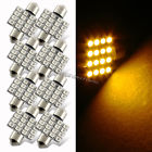 4-led-rs-316a-34mm-ylx8 Festoon Bulbs Glove 8x 16-smd Light 34mm Amber Single Box Dome Led - Map Bright