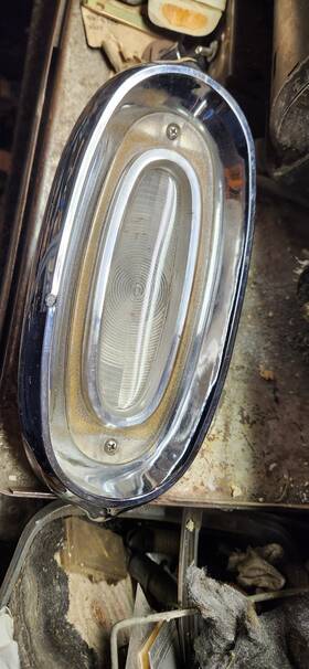 5949212 Gm 58 1958 Pontiac Backup Reverse Chrome Lamp Light Assmbly # Nice