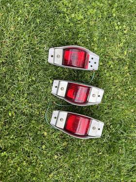 Grote 200/228 Vintage Red 200 12v Truck Car Trailer Marker Light 228 Plastic Lens Lot 3