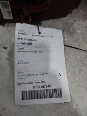 166-11289l Kia Driver Tail Light Quarter Panel Mounted Led Fits 20-22 Sportage 384926