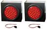 Kit2074 Gpd Pair Of Round Red Led Strobe Lights Square Metal