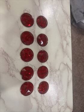 Lucas L582 Type Red Stop And Tail Lens 38mm Vintage Rare Glass 10 Pc Read