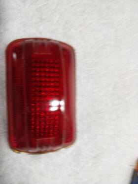 T-365 Lynx Eye Early Automobile Glass Red 1940 Vintage Plymouth Tail Lamp Stop Light Lens