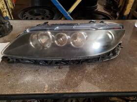 114-59556bl Mazda Driver Headlight Halogen Matte Black Background Fits 06-08 6