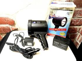 Night Blaster 047286122002 2 000 Candle Power Handheld Spot Light With Adapters Tested/works