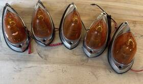 Pm-109 Pm Peterson Set 5 Cab Marker Light Lamp Base Amber Lenses Part #pm-109 With Gaskets