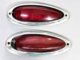 64463142301 Porsche 60-65 356 B C Tail Light Lamp Lens And Bezel Set L R Oem Vintage