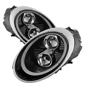 5080134 Spyder Auto Projector Headlights Halogen Model Drl Led Black For 05-08 Porsche 997