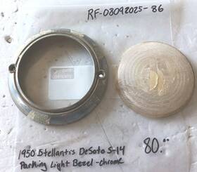 1340045 Stellantis Vintage 1950s Desoto S-14 Parking Light Bezel- Chrome #1340045