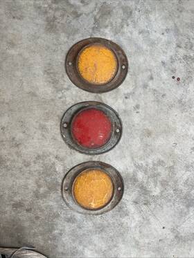 P100 Tiger-ey Anthes Grote Auto Lamp Vintage Reflector Lot Amber Red -3