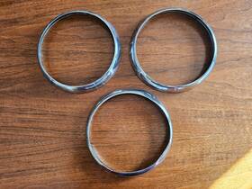119072 Triumph Lot Of 3 Headlamp Headlight Trim Ring Rim Bezel Tr3 Tr4