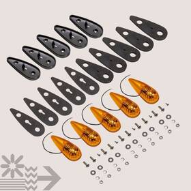 Cazledsil3135-bk Tru Mods Amber 6-led Teardrop Cab Marker Light Kit Dot Fmvss 108 Sae P2pc - Blk