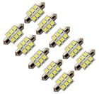 Jianxin-04-06-13-10 White 1.50in Festoon Light 36mm Cutequeen Led 10pcs 3021 12v Dome 6-smd Bulbs
