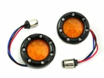 Black Led Turn Signal Bezel With Amber Lens For Harley Davidson By V-twin. Fixed Price $65.90.