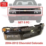 New Front Grille Headlights Parking Kit 5PC Fits 2004-2012 Chevy Colorado. Fixed Price $255.10.