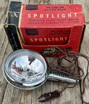 Sears Plug-in Sealed Beam Handheld Spotlight 12 Volt 285534 Die Cast Chrome. Fixed Price $29.99.