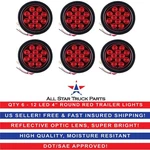4" Red 12 Led Round Stop Turn Truck Light With Grommet & Pigtail - Qty 6. Fixed Price $77.95.