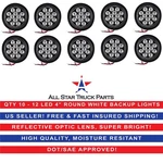 4" White 12 Led Round Backup Reverse Truck Light With Grommet & Pigtail - Qty 10. Fixed Price $125.00.