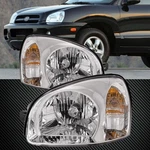 Fits 03-06 Hyundai Santa Fe Headlights Headlamps Pair Set Halogen New Chrome. Fixed Price $105.01.
