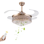 42" Crystal Chandelier Invisible Ceiling Fan Light Lamp 3-COLOR Led W/remote. Fixed Price $146.42.