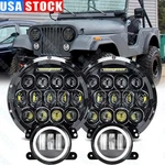 For Jeep CJ-5 55-83 7INCH Round Led Headlights + 4INCH Fog Combo. Fixed Price $59.99.