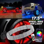 4 X 17.5'' Double Row Led Ring Wheel Lights Bluetooth Color Rgb Rim Usa. Fixed Price $94.99.