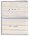 (2) Ford "moon" Mullen Index Card Signed 1944 Phillies Psa/dna Certify 1917-2013. Fixed Price $15.00.