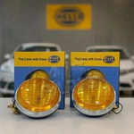 Pair Hella Yellow Fog Lamp With Cover Bulb H3 Halogen Universal Fit. Fixed Price $58.84.