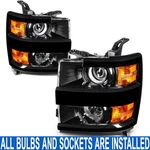 Pair/set Projector Headlight W/bulbs For Chevy Silverado 2500HD 3500HD 2015-2019. Fixed Price $319.99.
