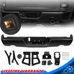 For Dodge Ram 1500 09-19 Black Steel Dual Exhaust Rear Bumper W/o Sensor Hole. Fixed Price $156.59.