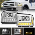 Led Drl Sequential Headlights 2005-07 Ford F250 F350 F450 F550 Superduty L+r. Fixed Price $239.99.