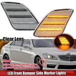 Clear Lens Amber Led Strip Side Marker Lights For 2010-13 Mercedes W221 S-class. Fixed Price $32.99.