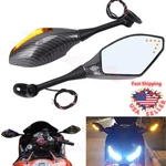 Black Turn Signal Lights Indicators Rear View Side Mirrors For Racing Motorcycle. Fixed Price $24.99.