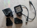 Rigid Industries Dually Led Flood Lights (2) & Jk/jku Windshield Corner Brackets. Fixed Price $145.00.