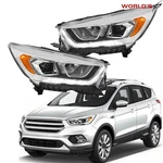 Halogen Headlights Ford Escape 2017 2018 2019 Chrome W/led Drl Left+right. Fixed Price $179.16.