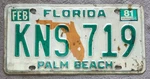 Vintage Original Florida License Plate Kns 719 Palm Beach Us. Fixed Price $14.84.