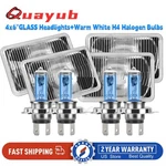 100/90W 4X6'' Square Replacement Headlights Front Lamps W/H4 Bulbs 4PCS. Fixed Price $89.55.